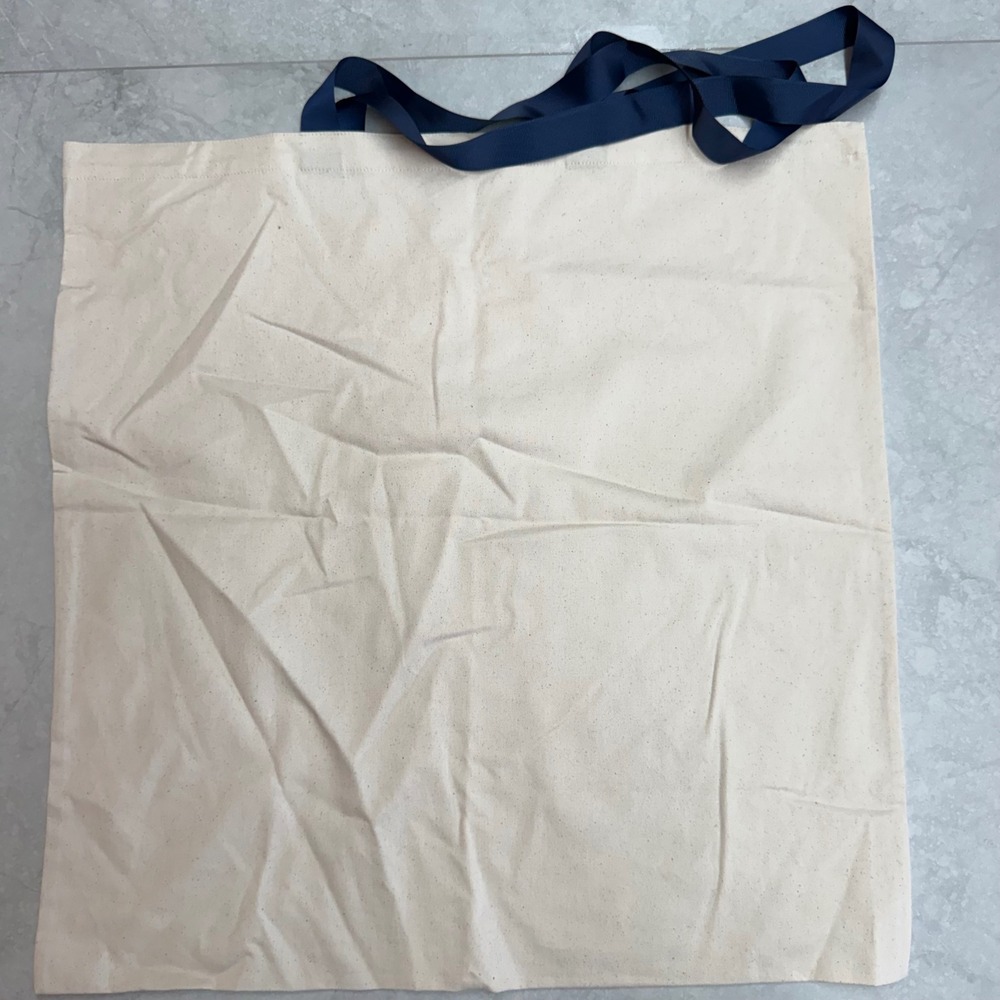 Parker Thatch Large Canvas Logo Tote Bag Natural Navy Reusable Shopper Travel - Picture 6 of 6